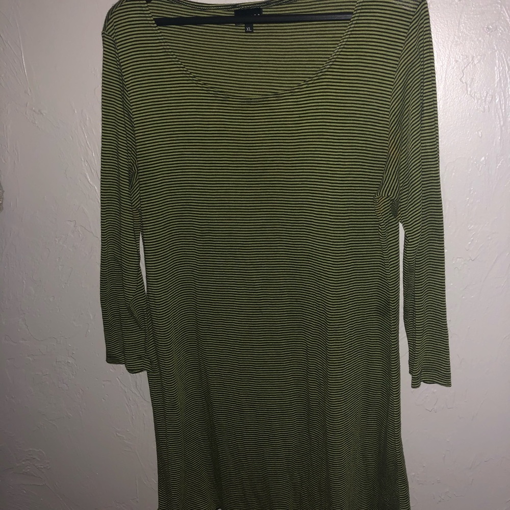 Black and Green Striped Long Sleeve Shirt